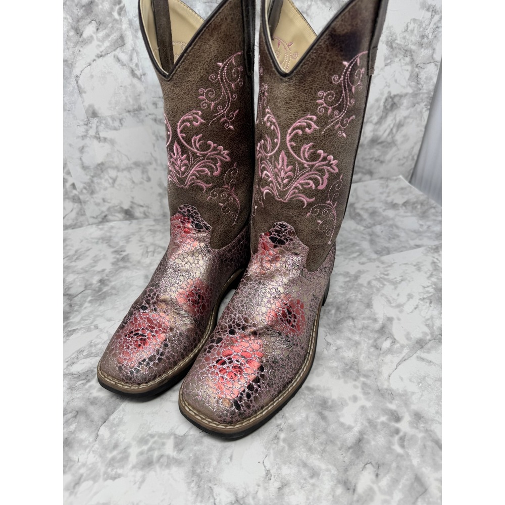 Old West Boho Metallic Pink Floral Snakeskin Western Boot 6.5/5 youth
Festival - Picture 5 of 10